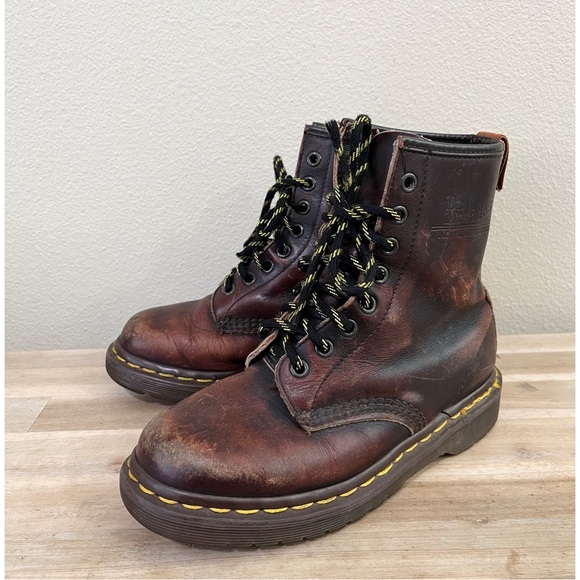 Vintage RARE Dr. Martins 1460 Dark Brown Lace up Leather Boots - Picture 4 of 9